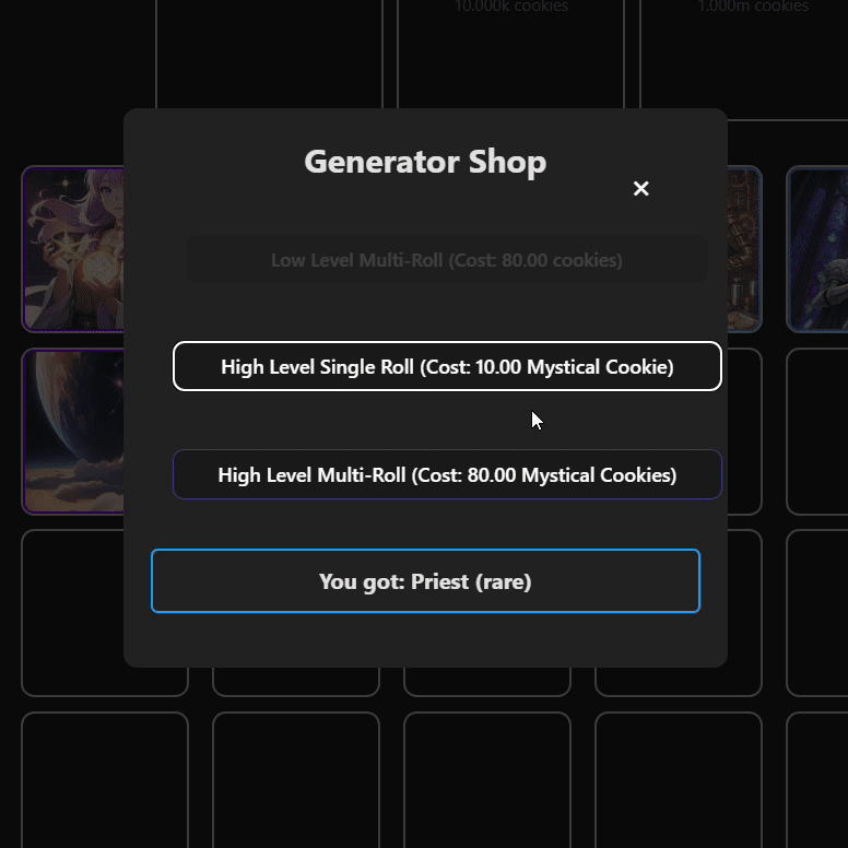 Rolling for a card